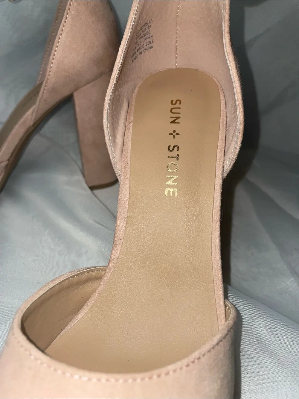 Sun + Stone Blush Pink Ankle-Strap Platform Pumps